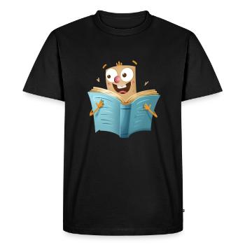 Reading pleasure for book lovers - Men's Premium Organic T-Shirt - black - Front - Nico (187cm)