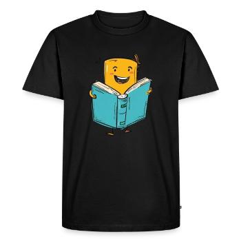 Reading pleasure for book lovers - Men's Premium Organic T-Shirt - black - Front - Nico (187cm)