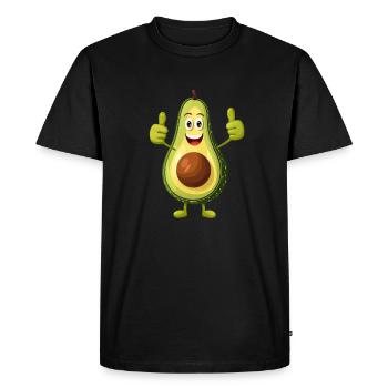 Happy Avocado Thumbs Up - T-shirt Premium bio Homme - noir - Devant - Nico (187cm)