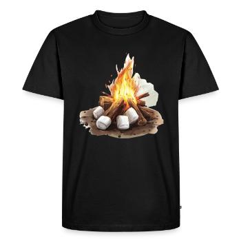 Feu de camp confortable avec guimauves - T-shirt Premium bio Homme - noir - Devant - Nico (187cm)