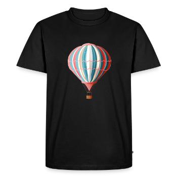 Colorful Hot Air Balloon Adventure Graphic - Men's Premium Organic T-Shirt - black - Front - Nico (187cm)