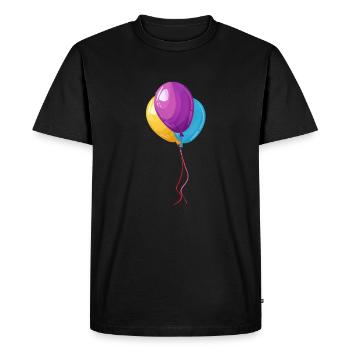 Ballons colorés célébration fantaisie Motif - T-shirt Premium bio Homme - noir - Devant - Nico (187cm)