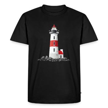Lighthouse On The Rocky Coast - Men's Premium Organic T-Shirt - black - Front - Nico (187cm)