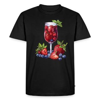 Fantaisie de cocktail de baies d’été - T-shirt Premium bio Homme - noir - Devant - Nico (187cm)