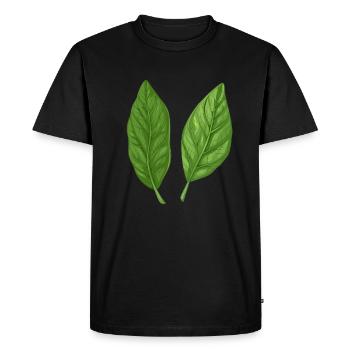Deux feuilles de basilic Pure Nature - T-shirt Premium bio Homme - noir - Devant - Nico (187cm)