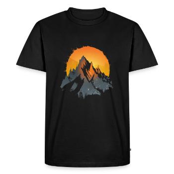 Sunset, Mountains, Nature Magic - Men's Premium Organic T-Shirt - black - Front - Nico (187cm)