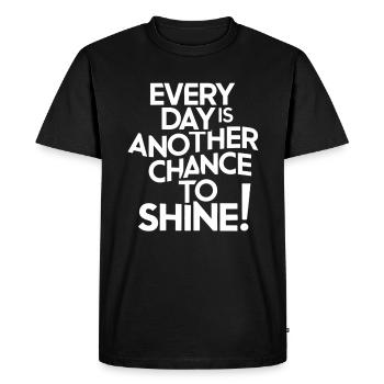 Every day a new chance to shine Motivation - Men's Premium Organic T-Shirt - black - Front - Nico (187cm)