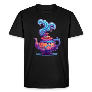 Théière mystique avec des tourbillons enchanteurs - T-shirt Premium bio Homme - noir - Devant - Nico (187cm)