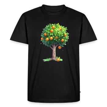 Orange succulent en pleine floraison - T-shirt Premium bio Homme - noir - Devant - Nico (187cm)