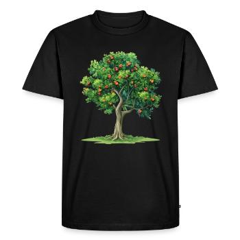 Arbre vivant aux fruits rouges - T-shirt Premium bio Homme - noir - Devant - Nico (187cm)