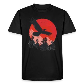 Wild eagle in red sunset - Men's Premium Organic T-Shirt - black - Front - Nico (187cm)