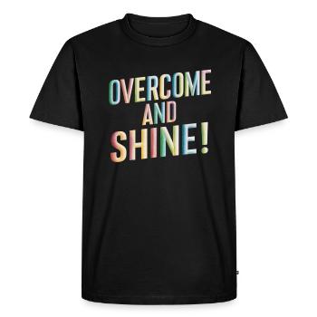 Overcome And Shine Motivation - Men's Premium Organic T-Shirt - black - Front - Nico (187cm)