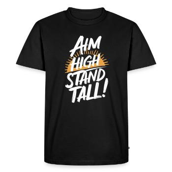 Ahm High Stand Tall Sunrise - Men's Premium Organic T-Shirt - black - Front - Nico (187cm)