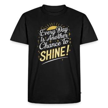 Chaque jour est votre chance de briller - T-shirt Premium bio Homme - noir - Devant - Nico (187cm)