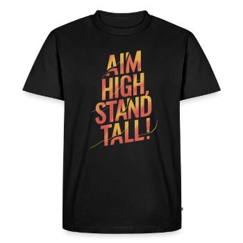 Objectifs Haut Stand Fierté Motivation - T-shirt Premium bio Homme - noir - Devant - Nico (187cm)