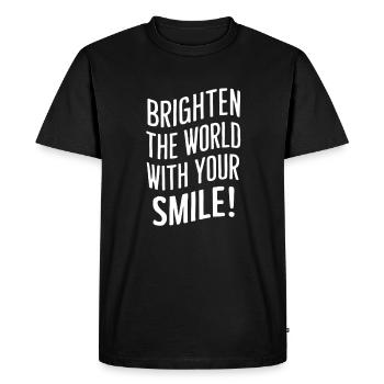 Light up the world with your smile - Men's Premium Organic T-Shirt - black - Front - Nico (187cm)