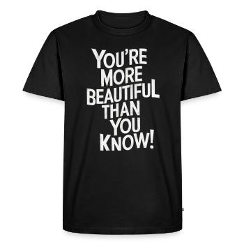You're more beautiful than you think - Men's Premium Organic T-Shirt - black - Front - Nico (187cm)