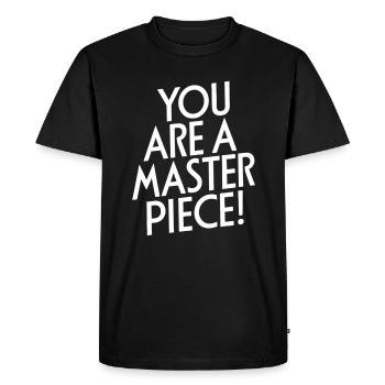 You're a masterpiece Motivation - Men's Premium Organic T-Shirt - black - Front - Nico (187cm)