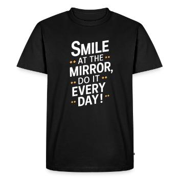 Smile in the mirror every day - Men's Premium Organic T-Shirt - black - Front - Nico (187cm)