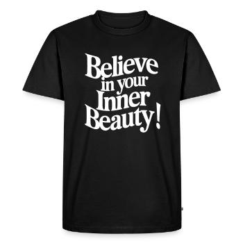Believe in your inner beauty - Men's Premium Organic T-Shirt - black - Front - Nico (187cm)