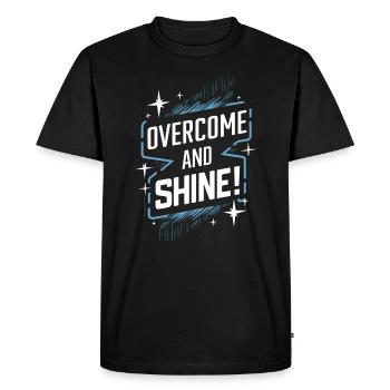 Overcome and radiate motivation - Men's Premium Organic T-Shirt - black - Front - Nico (187cm)