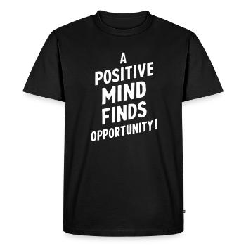 L’ positif découvre des opportunités - T-shirt Premium bio Homme - noir - Devant - Nico (187cm)