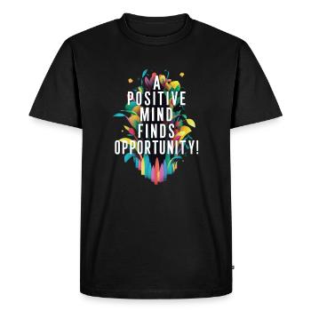 L’ positif découvre des opportunités - T-shirt Premium bio Homme - noir - Devant - Nico (187cm)