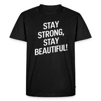 Rester fort Rester belle Motivation - T-shirt Premium bio Homme - noir - Devant - Nico (187cm)