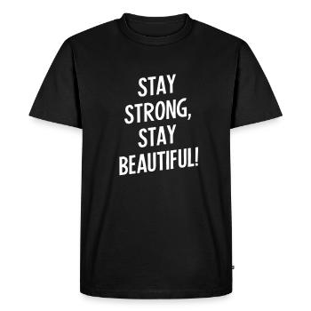 Restez forte, restez belle - T-shirt Premium bio Homme - noir - Devant - Nico (187cm)