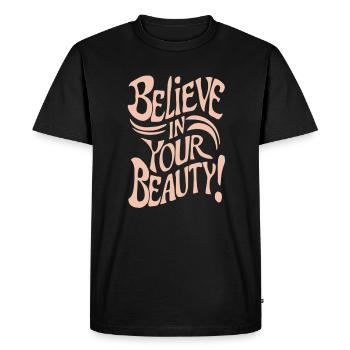Croyez en votre beauté fortifiant - T-shirt Premium bio Homme - noir - Devant - Nico (187cm)