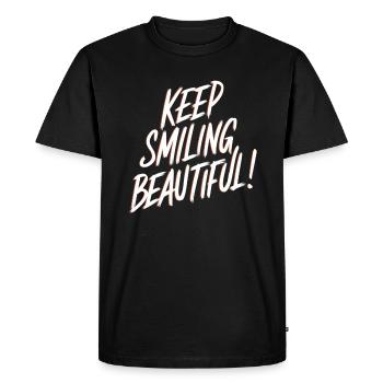 Gardez le sourire belle affirmation positive - T-shirt Premium bio Homme - noir - Devant - Nico (187cm)