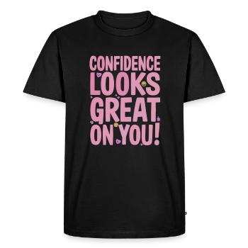 La confiance en soi vous convient très bien - T-shirt Premium bio Homme - noir - Devant - Nico (187cm)
