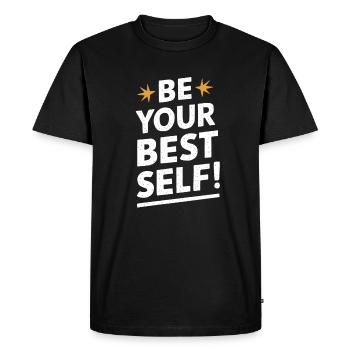 Donnez le meilleur de vous-même – une motivation pure - T-shirt Premium bio Homme - noir - Devant - Nico (187cm)