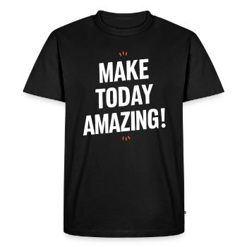 Do Incredibly Positive Thinking Today - Men's Premium Organic T-Shirt - black - Front - Nico (187cm)