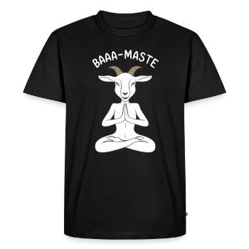 Baaa-Maste Chèvre Yoga Relaxation - T-shirt Premium bio Homme - noir - Devant - Nico (187cm)