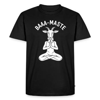 Baaa Mast Pose de yoga de chèvre détendue - T-shirt Premium bio Homme - noir - Devant - Nico (187cm)
