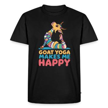Le yoga de chèvre me rend heureux - T-shirt Premium bio Homme - noir - Devant - Nico (187cm)