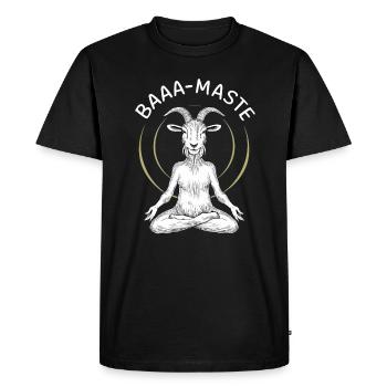 Baaa-Maste Goats Yoga Relaxation - Men's Premium Organic T-Shirt - black - Front - Nico (187cm)