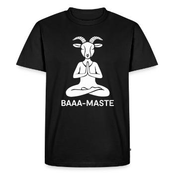 Baaa-Maste Goats Yoga Relaxation - Men's Premium Organic T-Shirt - black - Front - Nico (187cm)
