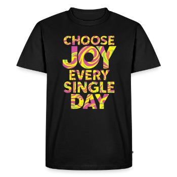 Choisissez la joie chaque jour - T-shirt Premium bio Homme - noir - Devant - Nico (187cm)