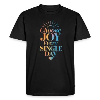 Choisissez la joie chaque jour - T-shirt Premium bio Homme - noir - Devant - Nico (187cm)
