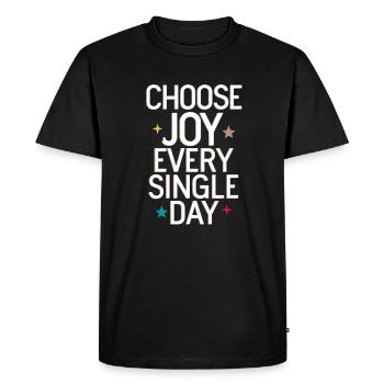 Choisissez la joie chaque jour - T-shirt Premium bio Homme - noir - Devant - Nico (187cm)