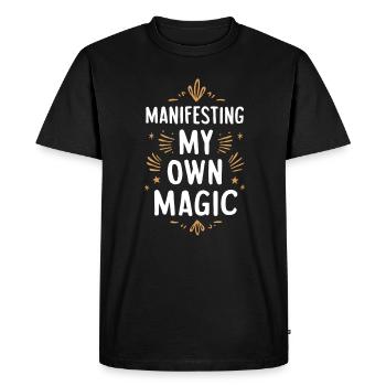 Manifesting My Own Magic Motivation - Men's Premium Organic T-Shirt - black - Front - Nico (187cm)