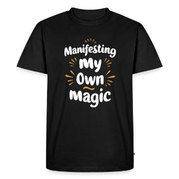 Manifester ma propre motivation magique - T-shirt Premium bio Homme - noir - Devant - Nico (187cm)