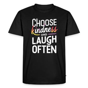 Choisissez la gentillesse et riez souvent - T-shirt Premium bio Homme - noir - Devant - Nico (187cm)