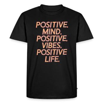 positif Motivation de vie - T-shirt Premium bio Homme - noir - Devant - Nico (187cm)