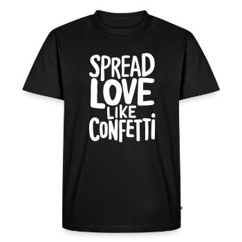 Répandre l’amour comme un motif de confettis - T-shirt Premium bio Homme - noir - Devant - Nico (187cm)