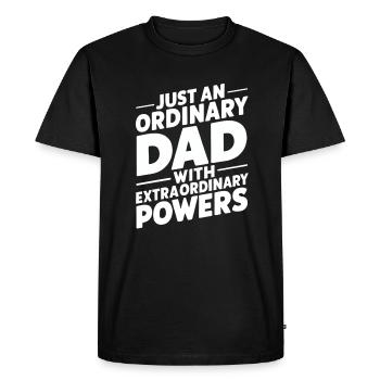 Ordinary dad with extraordinary powers - Men's Premium Organic T-Shirt - black - Front - Nico (187cm)