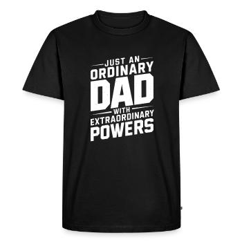 Just an ordinary dad with superpowers - Men's Premium Organic T-Shirt - black - Front - Nico (187cm)