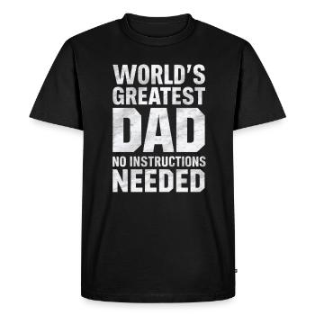 Le meilleur papa du monde Aucune instruction nécessaire - T-shirt Premium bio Homme - noir - Devant - Nico (187cm)